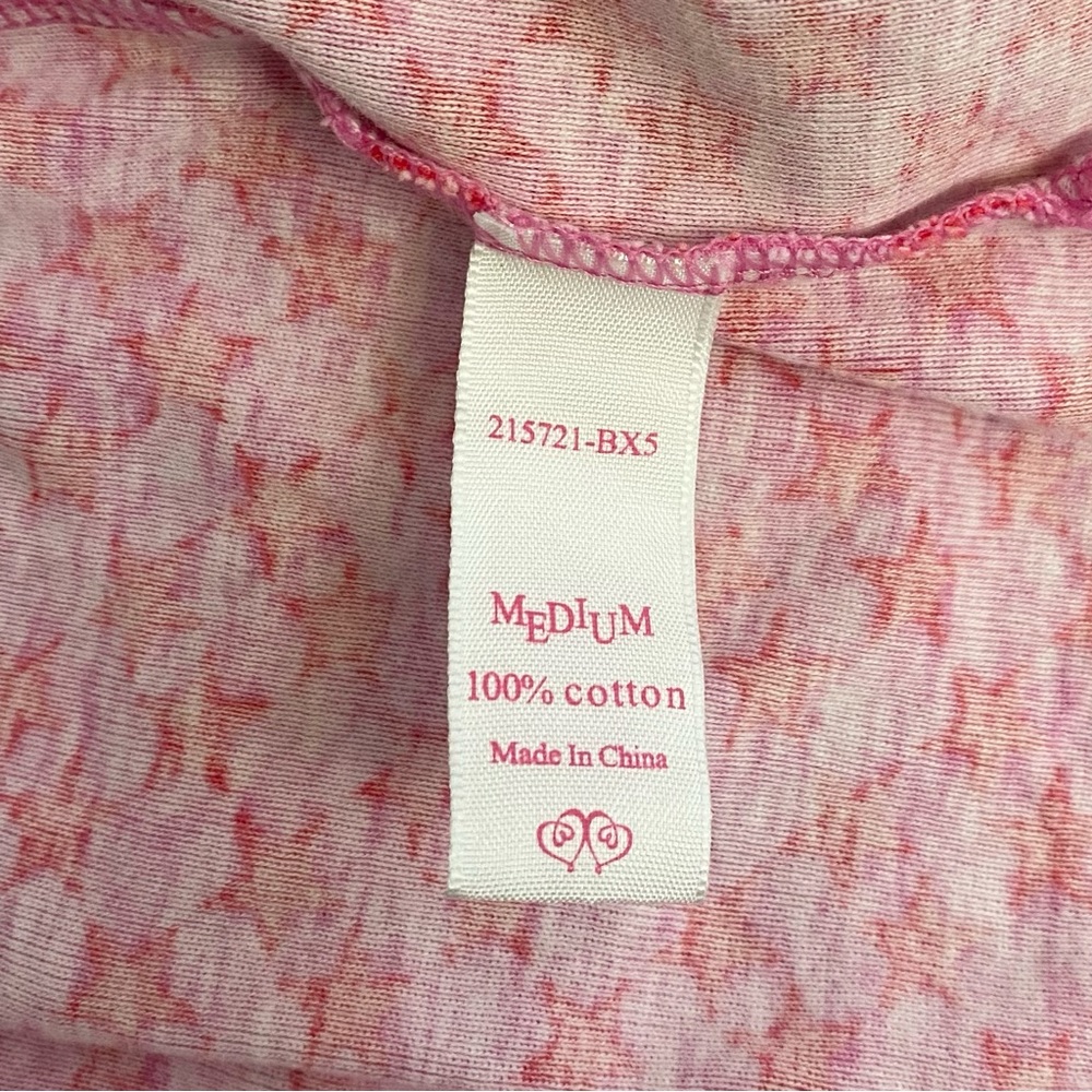 Y2K Victoria’s Secret Pink Green Star Print PJ Sleep Shirt Vintage Pajamas 🔥 - Picture 4 of 8